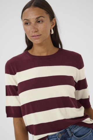 Bluse - Strik - KAlizza - Windsor/Turtledove Wide Stripe - Kaffe