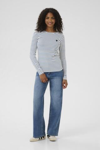 Langærmet T-shirt - KAliddy - Chalk/Berring Sea - Kaffe