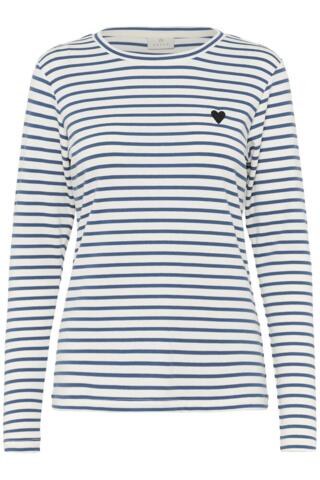 Langærmet T-shirt - KAliddy - Chalk/Berring Sea - Kaffe