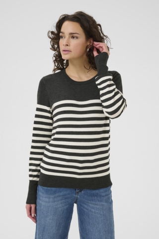 Pullover - Strik - KAlizza - DGM/Turtledove Half Stripe - Kaffe