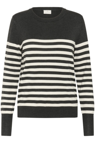 Pullover - Strik - KAlizza - DGM/Turtledove Half Stripe - Kaffe