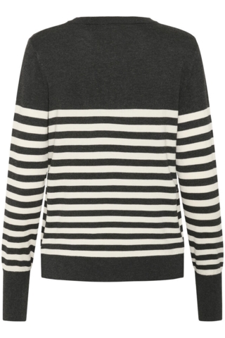 Pullover - Strik - KAlizza - DGM/Turtledove Half Stripe - Kaffe
