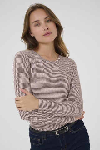 Langærmet T-shirt - CUalexandra - Bordeaux/Whitecap Stripe - Culture