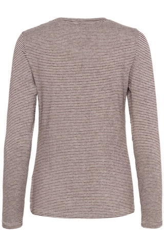 Langærmet T-shirt - CUalexandra - Bordeaux/Whitecap Stripe - Culture