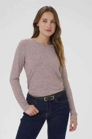 Langærmet T-shirt - CUalexandra - Bordeaux/Whitecap Stripe - Culture