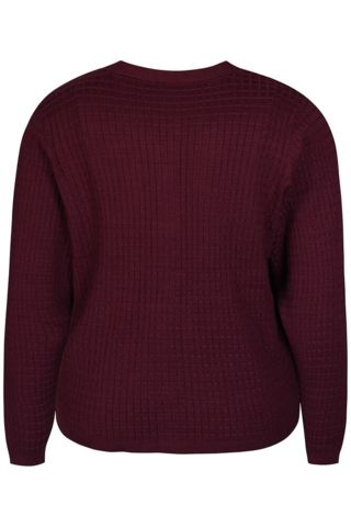 Cardigan - Strik - Kogle 996 - Bordeaux - Zhenzi