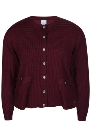 Cardigan - Strik - Kogle 996 - Bordeaux - Zhenzi