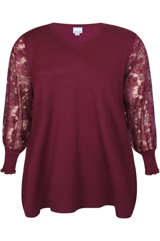 Tunika - Strik - Kogle 995 - Bordeaux - Zhenzi