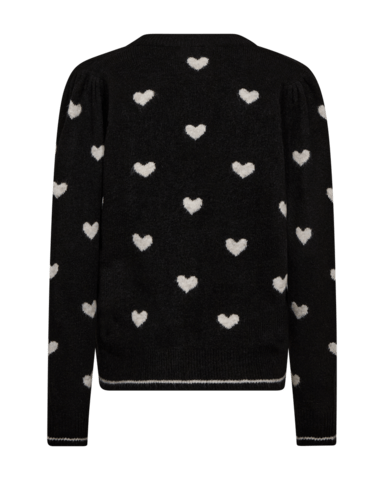 Cardigan - Strik - FQFaith - Black/Moonbeam - FREEQUENT