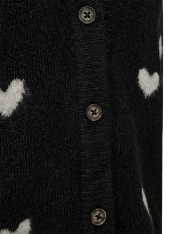 Cardigan - Strik - FQFaith - Black/Moonbeam - FREEQUENT