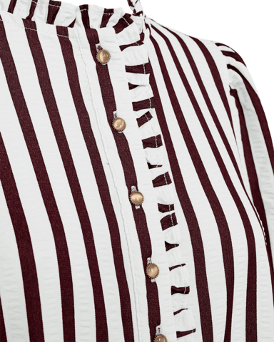 Bluse - FQNoto - Off White/Port Royale - FREEQUENT