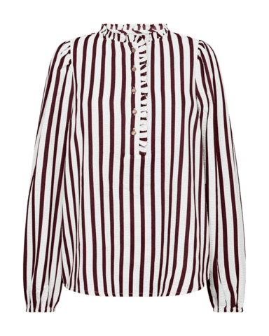 Bluse - FQNoto - Off White/Port Royale - FREEQUENT