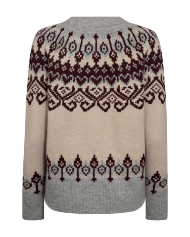Pullover - Strik - FQMerla - Moonbeam/Grey - FREEQUENT