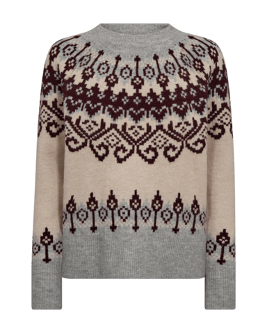 Pullover - Strik - FQMerla - Moonbeam/Grey - FREEQUENT