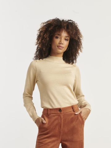 Pullover - Strik - Sand/Glimmer - Smashed Lemon