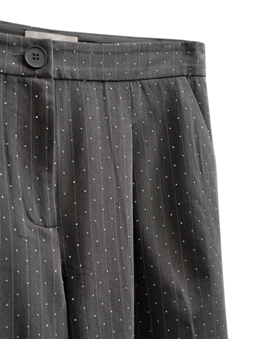 Bukser - FQWidy - Dark Grey Mel/Star Off-White - FREEQUENT