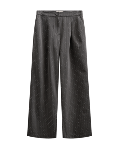 Bukser - FQWidy - Dark Grey Mel/Star Off-White - FREEQUENT