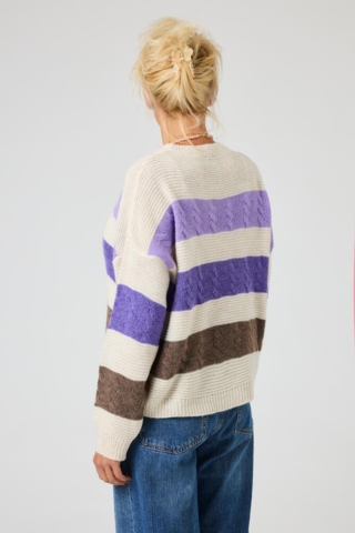 Pullover - Strik - I Haven - Lilla/Hvid - Lene Beier X Lind