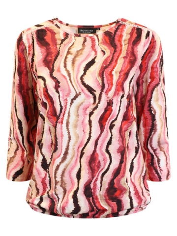 Bluse - 219419 - Pink mønster - Signature
