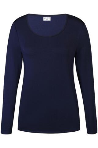 Langærmet T-shirt - Bella - Navy - ZE-ZE