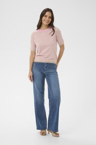 Pullover - Strik - KAlizza Narrow - Sand/Lyserød - KAFFE