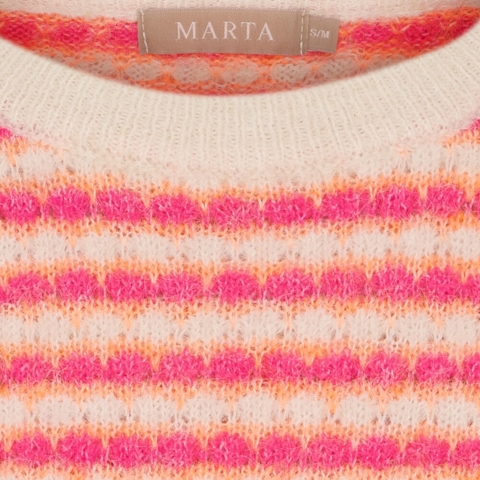 Pullover - Strik - Regitze - Fuxia/Orange - Marta du Château