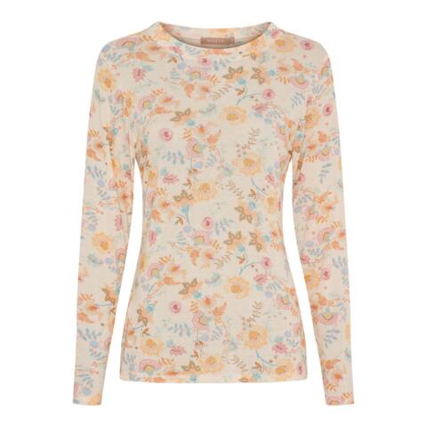 Langærmet T-shirt - Elissa - Beige - Marta du Château