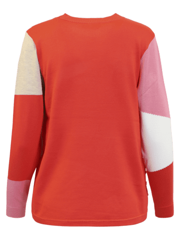 Pullover - Strik - Mønster - Rød/pink - Brandtex