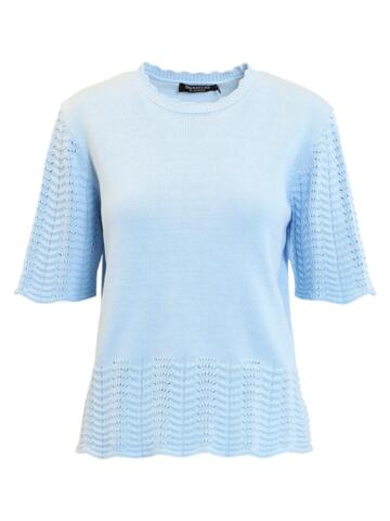 Pullover - Kortærmet Strik - Lyseblå - Signature