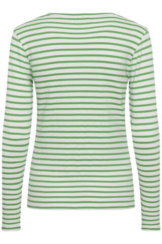 Langærmet T-shirt - KAliddy - Chalk/Bright Green-Black - KAFFE