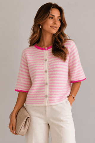 Cardigan - Strik - Susanne - Pink - MARTA du Château