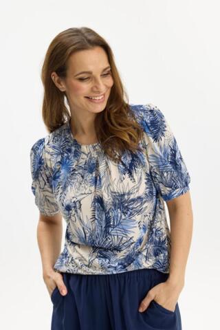 Bluse - Grazia - kort ærme - Blå - In Front