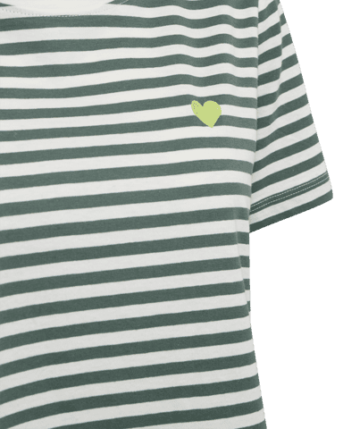 T-shirt - FQMIAN - Off-white w. Dark Forest - FREE/QUENT