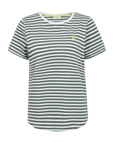 T-shirt - FQMIAN - Off-white w. Dark Forest - FREE/QUENT