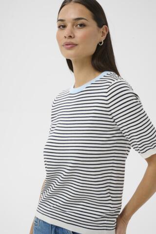 Pullover - Strik - KAlizza - Chalk/Midnight Fine Stripe - KAFFE