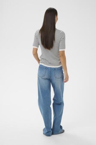 Pullover - Strik - KAlizza - Chalk/Midnight Fine Stripe - KAFFE