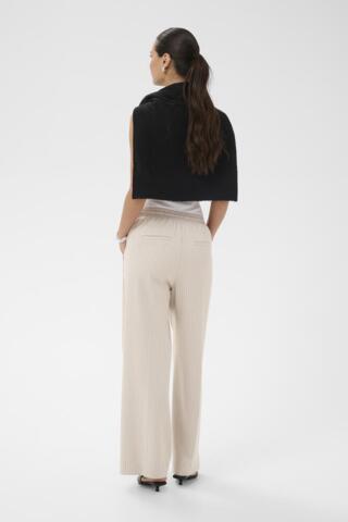 Bukser - KAserena - Beige/Black Stripe - KAFFE