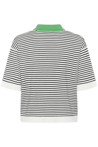 Strik - Kortærmet Polo - KAlizza - Hvid/sort/grøn - KAFFE