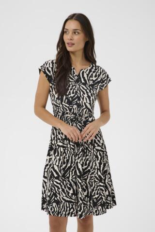 Kjole - KAbella - Black Deep/Chalk Animals - KAFFE