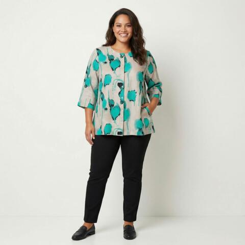 Skjortebluse - PNErni - Aqua Green - Pont Neuf