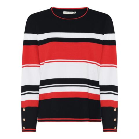 Bluse - Strik - Navy/Rød - Micha