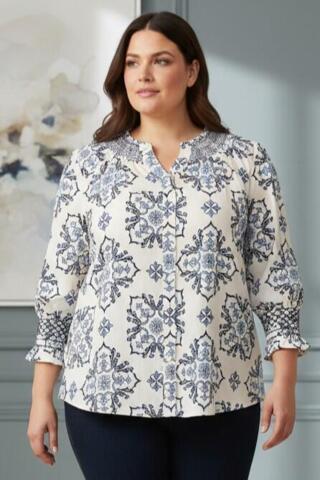 Skjorte - Fiella - Blue Combi - Cassiopeia