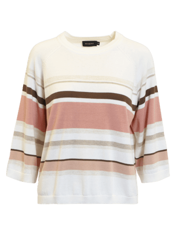 Pullover - Strik - Coral/Off White - Brandtex