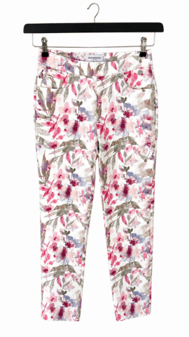 Jeans - Angelika Jump In Slim 7/8 - Rosa/Blomster - Anna Montana