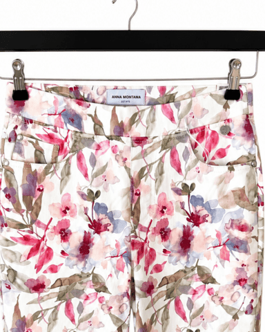 Jeans - Angelika Jump In Slim 7/8 - Rosa/Blomster - Anna Montana