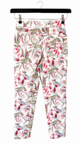 Jeans - Angelika Jump In Slim 7/8 - Rosa/Blomster - Anna Montana