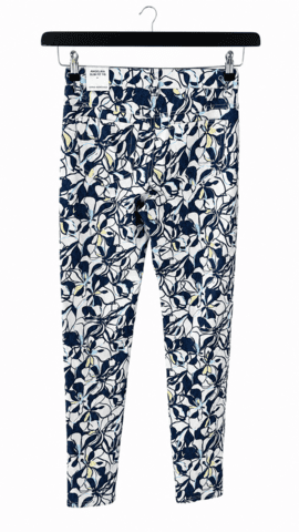 Jeans - Angelika Slim Fit 7/8 - Blå/Blomster - Anna Montana
