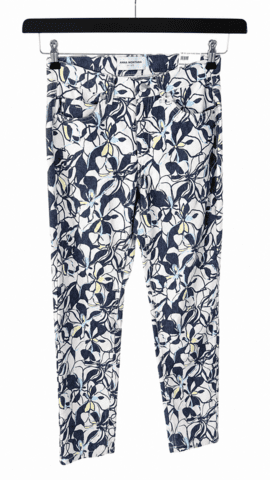 Jeans - Angelika Slim Fit 7/8 - Blå/Blomster - Anna Montana