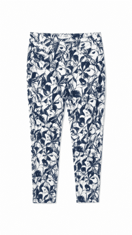 Jeans - Angelika Slim Fit 7/8 - Blå/Blomster - Anna Montana