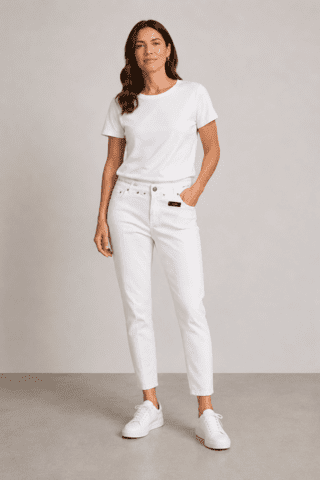 Jeans - Angelika Slim Fit 7/8 - Hvid - Anna Montana